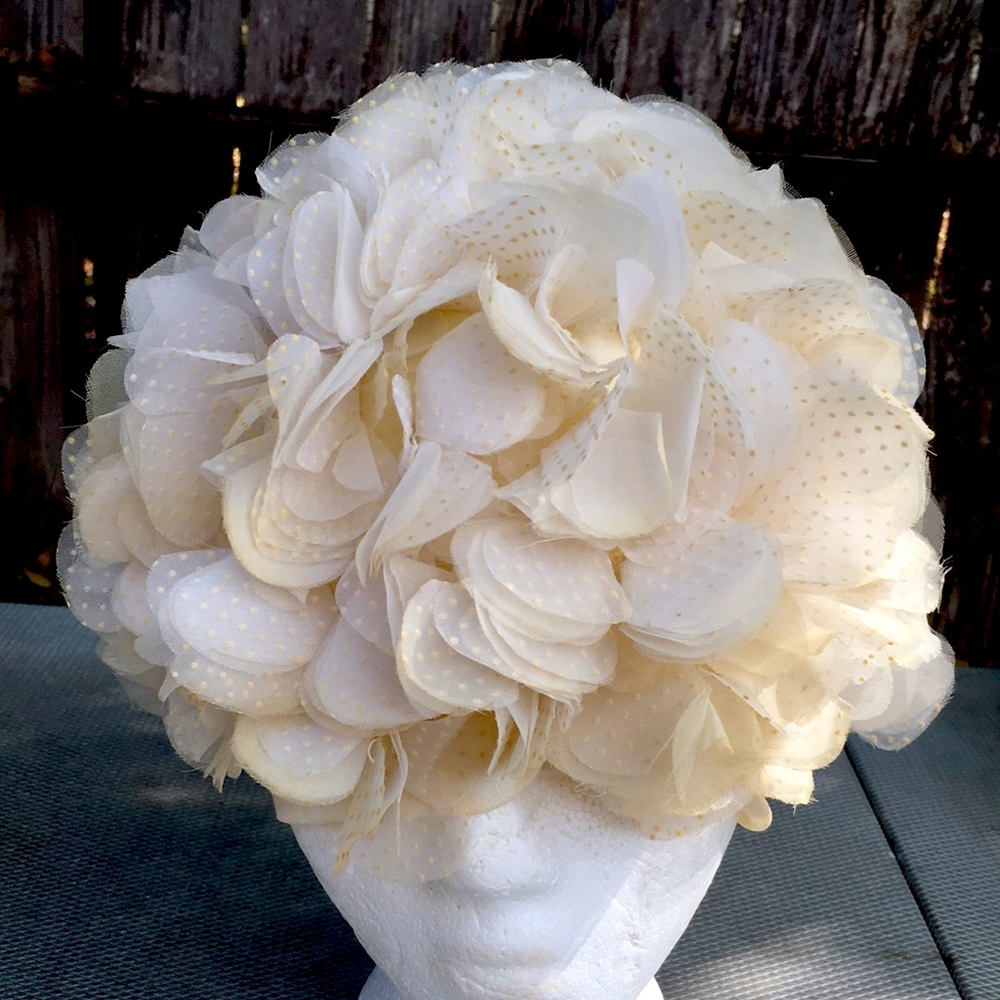 Vintage MCM Hollywood Regency/Pin-Up Girl, Floral Turban OSFA